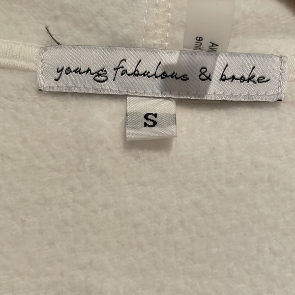 Young Fabulous & Broke white open sweatshirt jacket. Size sm - Picture 8 of 10
